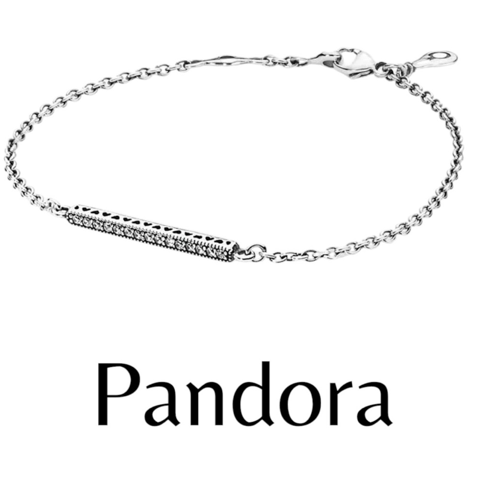 Pandora bracelet of hearts CZ dainty